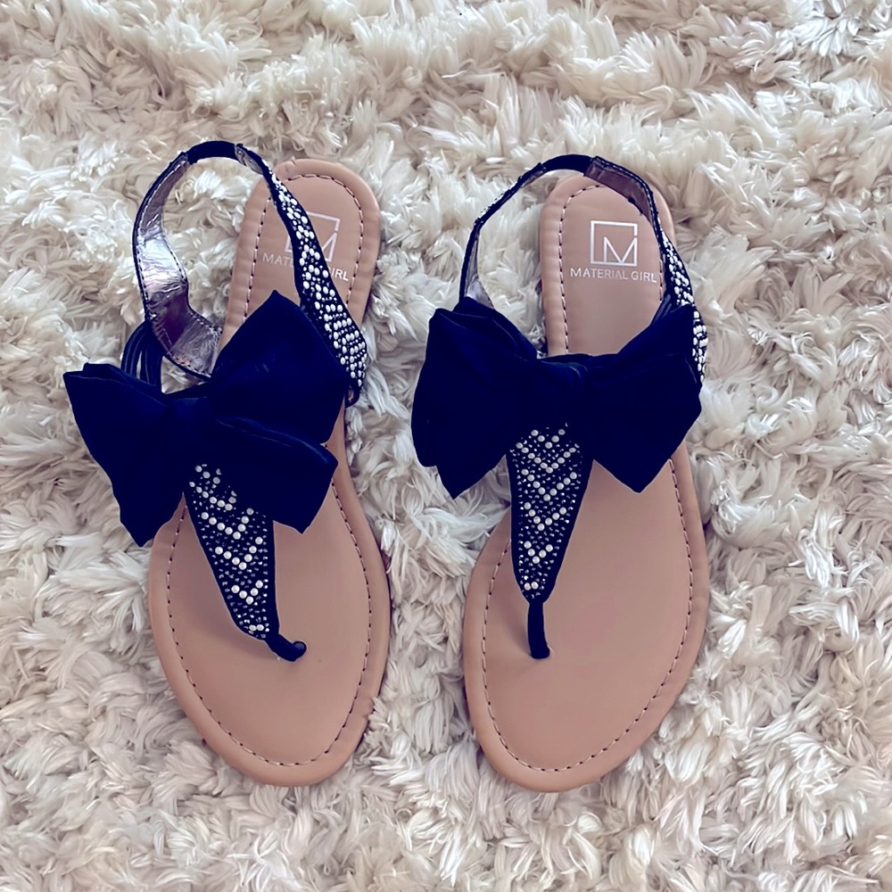 Navy blue and white sandals
